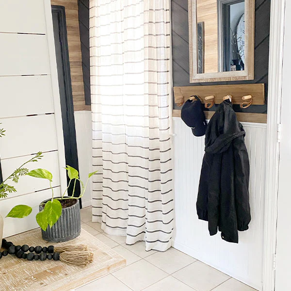 Rustic Wooden Peg and Leather Wall Hooks