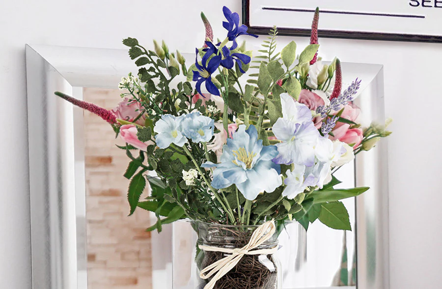 Mason Jar with Mixed Floral Arrangement