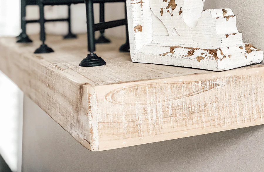 Whitewashed Chunky Floating Shelf