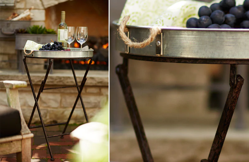 Fold-able Oval Serving Table