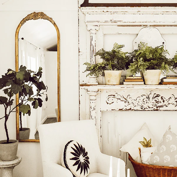 Arched Full Ornate Gleaming Antique Gold Mirror