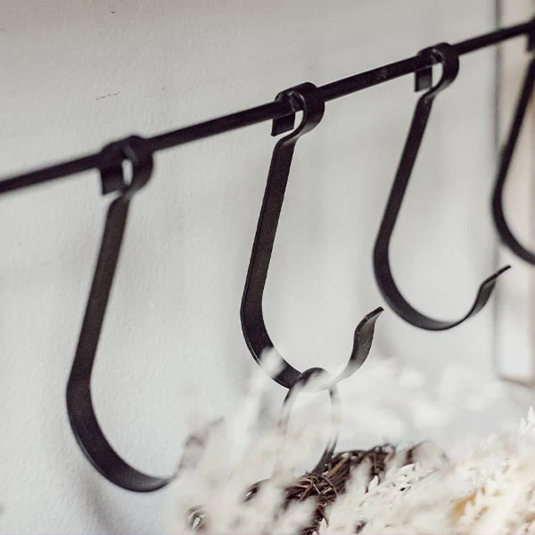 28 Inch Wooden Wall Shelf with  Hook System