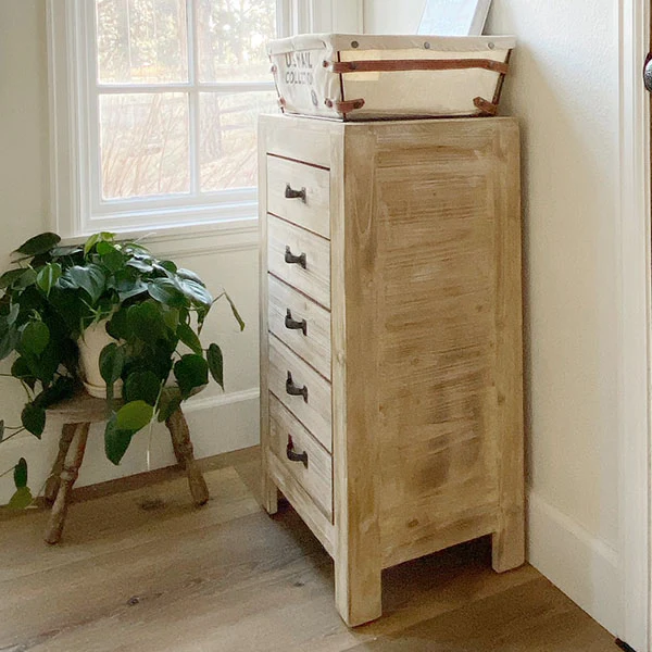 Distressed Wooden Farmhouse Chest of Drawers