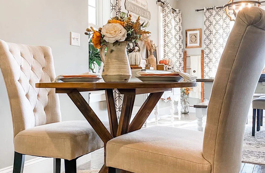 Round Recycled Wood Dining Table