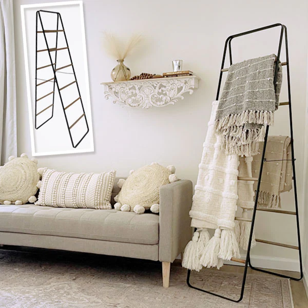 67 Inch Double Sided Blanket Display Storage Ladder