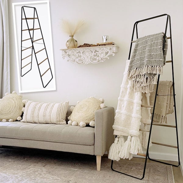 67 Inch Double Sided Blanket Display Storage Ladder