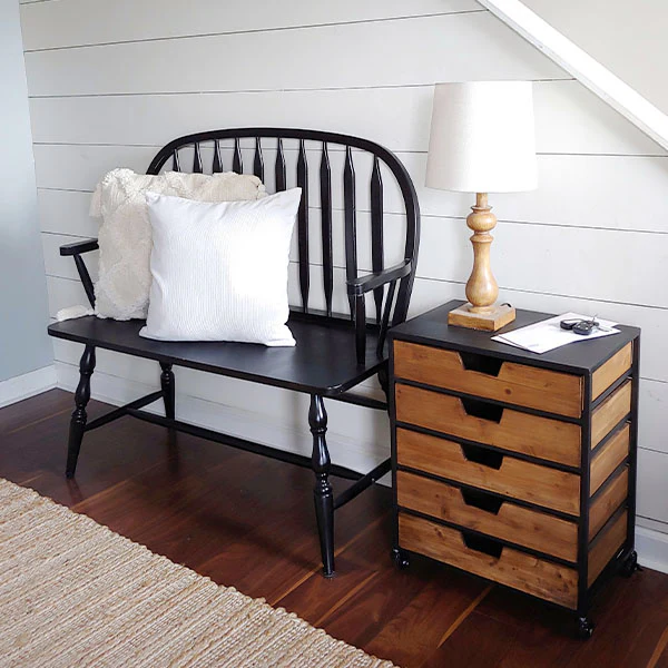 Utilitarian Rolling Organizational Side Table