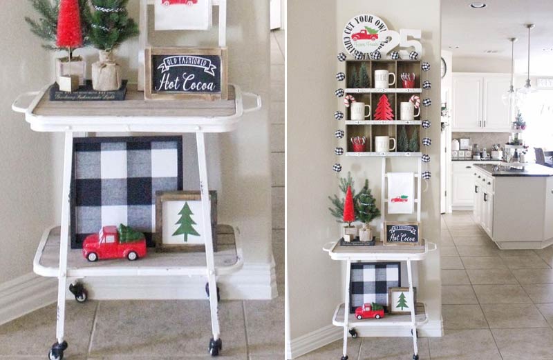 Distressed Metal Rolling Cart