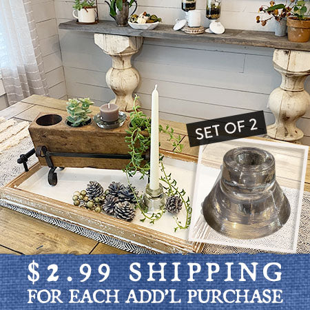 FOUND Glass Sugarmold Taper Candle Holders, Set of 2