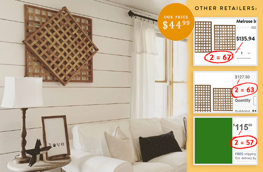 Tobacco Basket Inspired Wood Wall Decor, Set of 2