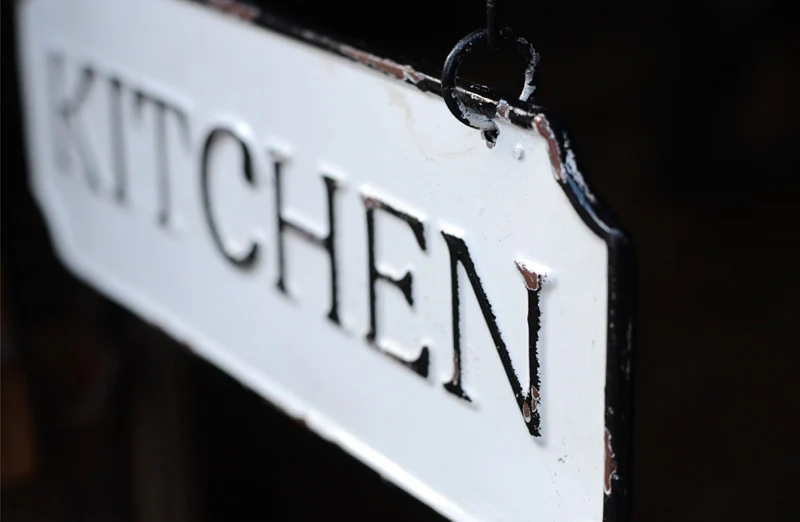 Distressed Enamel Kitchen Sign