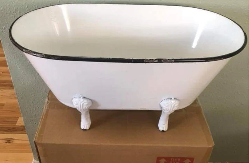 *HUGE* Enamel Claw Foot Bathtub Planter