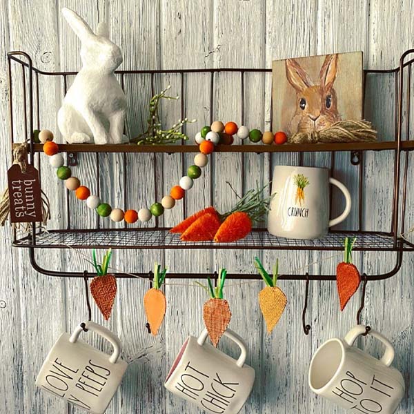 Metal Wall Shelf With Sliding Hooks