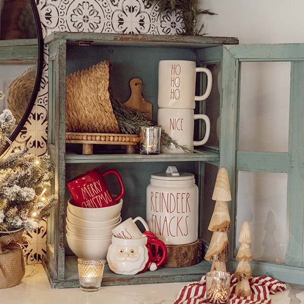 Distressed Turquoise Wood Cabinet