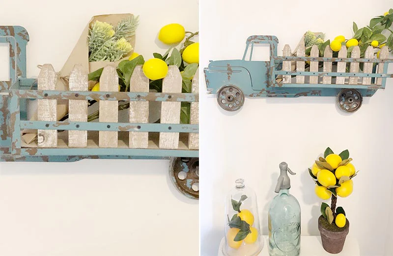 Distressed Blue Truck Shelf