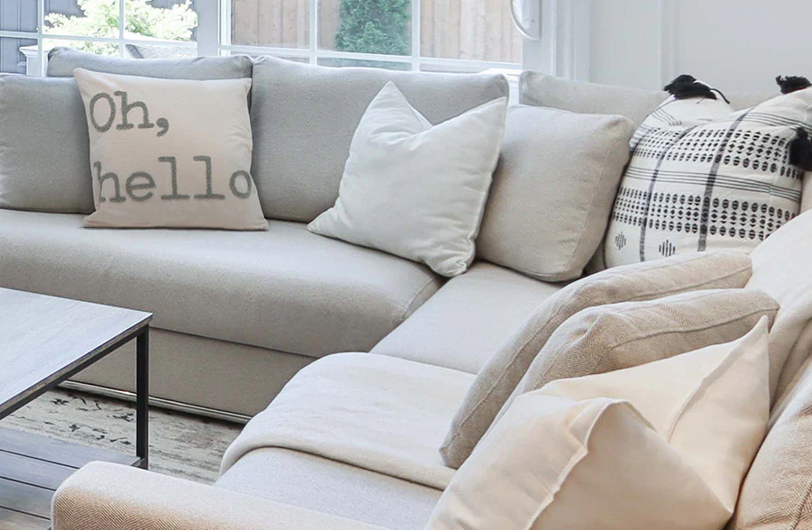 Oh Hello Embroidered Throw Pillow