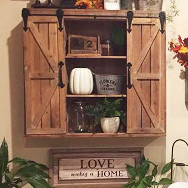Sliding Barn Doors Storage Cabinet