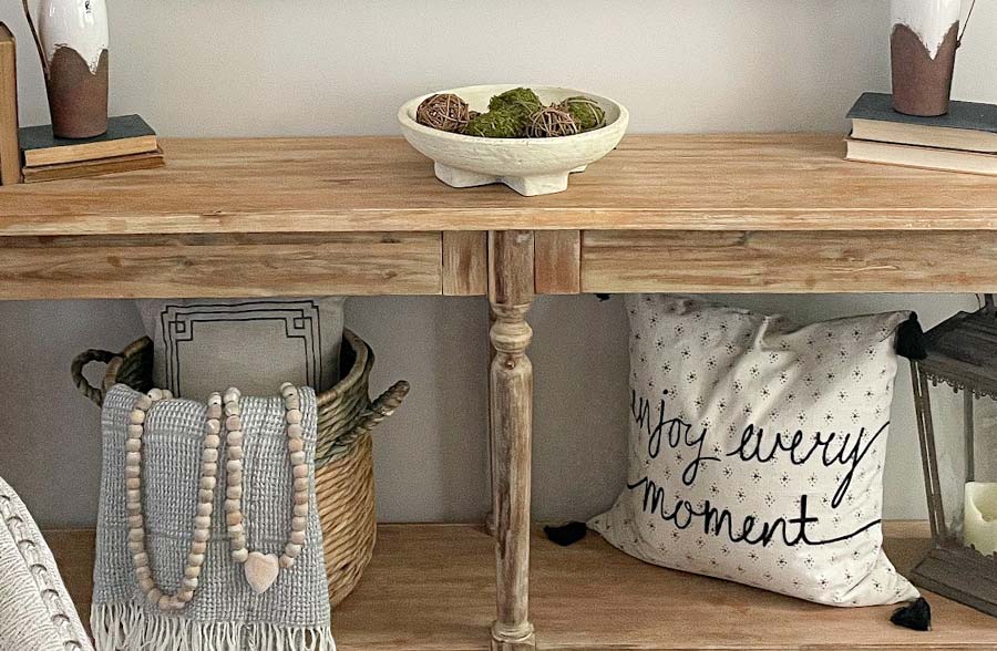 LONG Chunky Wooden Bead Heart Garland