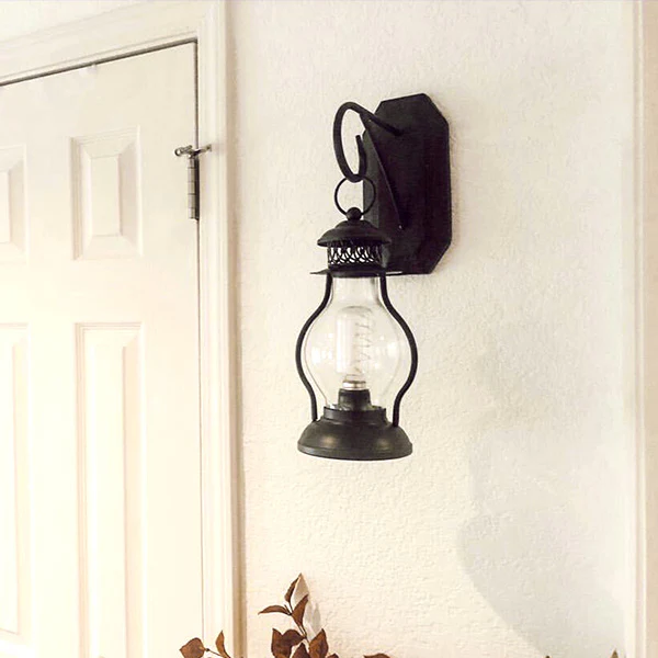 Hanging LED Lantern with Wall Bracket