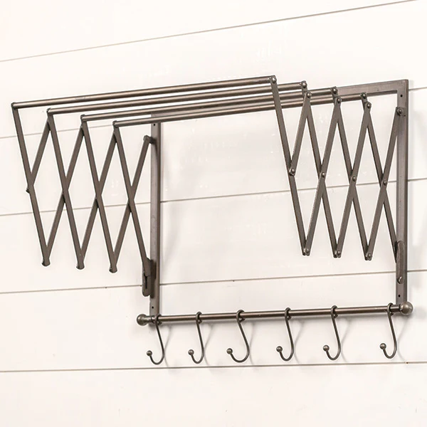 Wall Drying Rack with Hooks