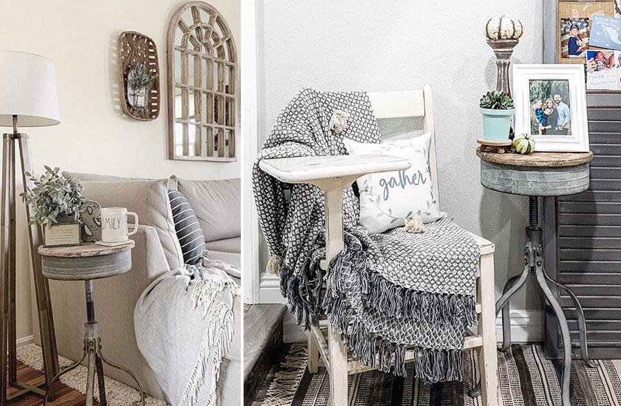 Adjustable Antique Finish Plant Riser