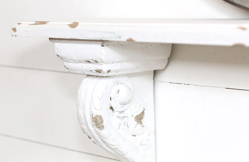 Large Distressed Wooden Antique Shelf