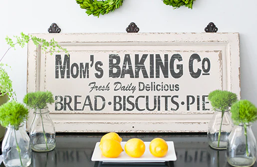 Wooden Wall Sign Mom's Baking Co
