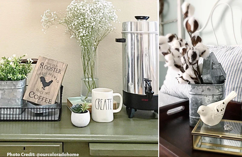 Galvanized Metal Canister  Set Of 2