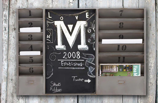 HUGE Postal Organizer With Chalkboard