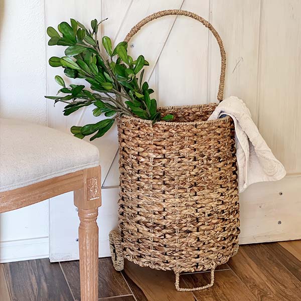 Woven Market Basket with Wheels
