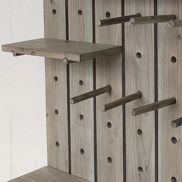 Customizable Wooden Peg Wall Shelf