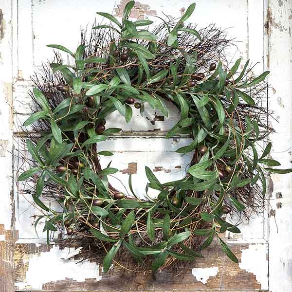 Gathered Olive and Twig Wreath