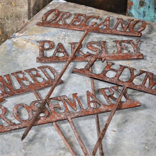 Metal Herb Garden Signs  Set of 6