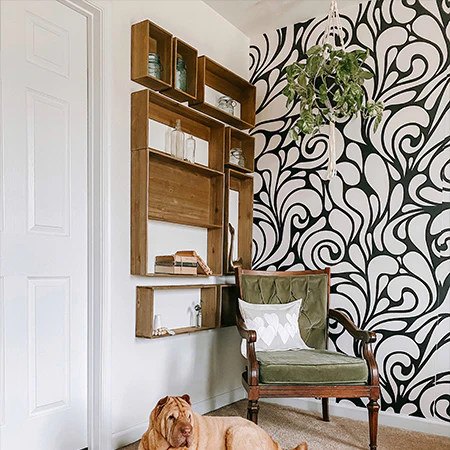 Stackable Wood Wall Shelving Unit, Set of 9