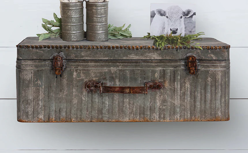 Metal Suitcase Wall Shelf
