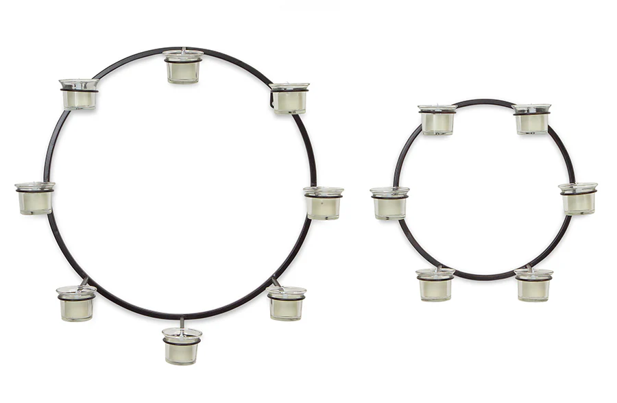 Wreath Votive Candle Holders, Set of 2