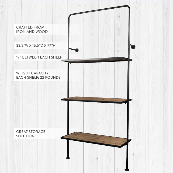 HUGE Industrial Metal Piping Shelf