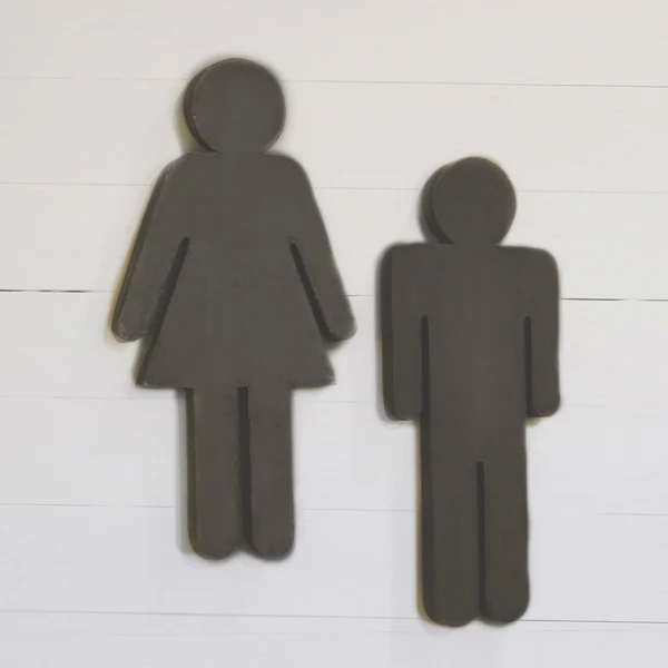 *LARGE* Metal Gender Bathroom Signs  Set of 2