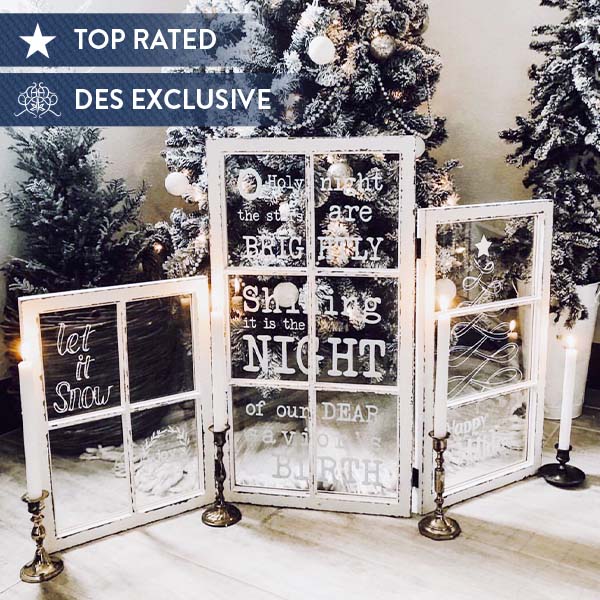 Hinged Window Pane Holiday Sign | DES Exclusive