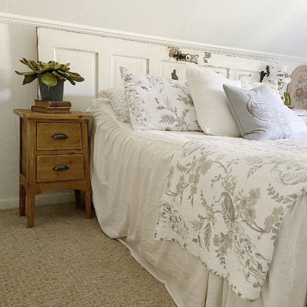 Natural Wood Accent Table with Drawers