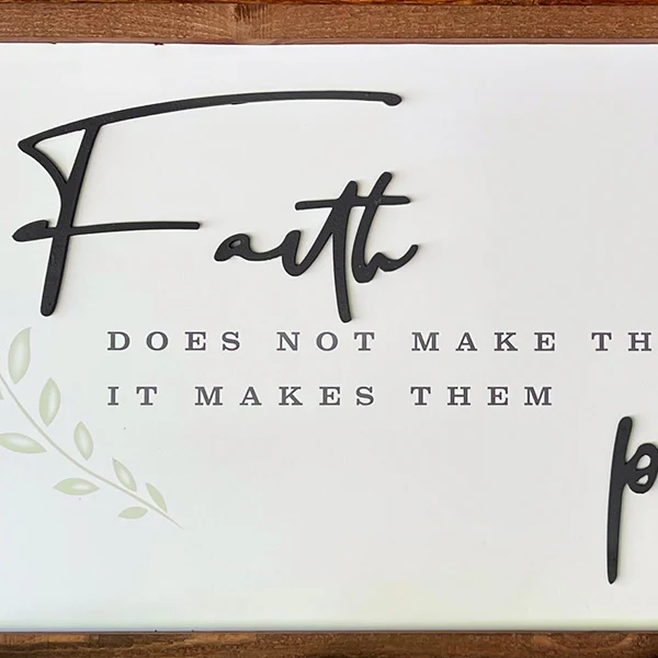 Multi-Layered Script Sign with Wooden Frame