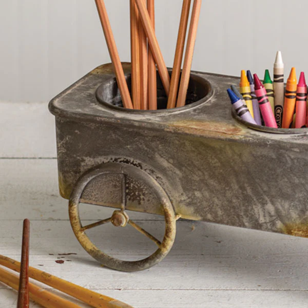 Divided Rusty Wagon Planter