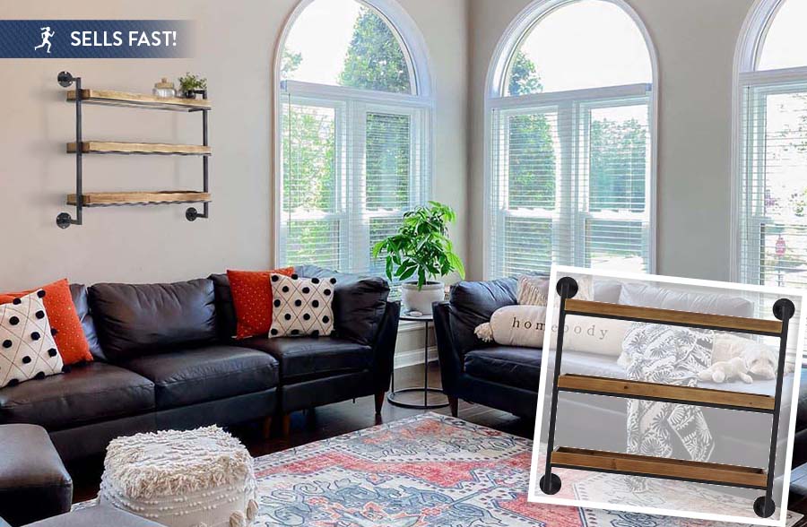 Industrial Piping Open Shelving Unit