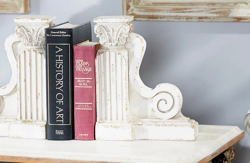 HUGE Pillar Scroll Corbel Bookends