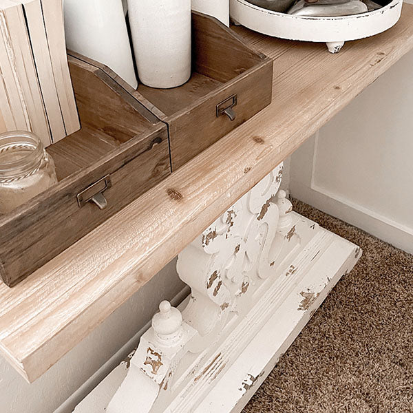Distressed Carved Corbel Table
