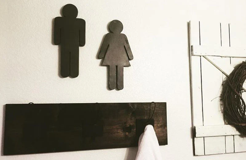 *LARGE* Metal Gender Bathroom Signs  Set of 2
