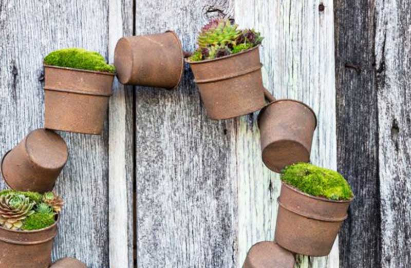 Rusty Bucket Wreath