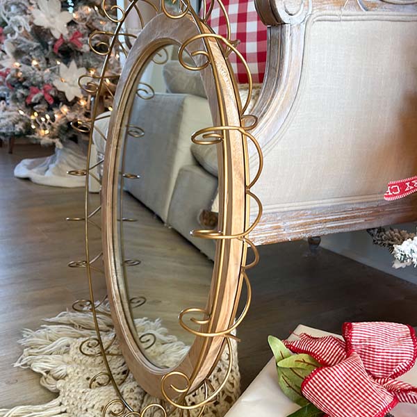 Wooden Sunflower Framed Mirror