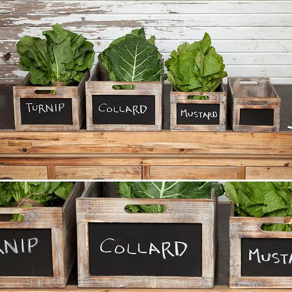 Blackboard Wooden Crates  Set of 4