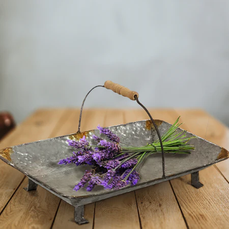 Distressed Edge Galvanized Display Tray